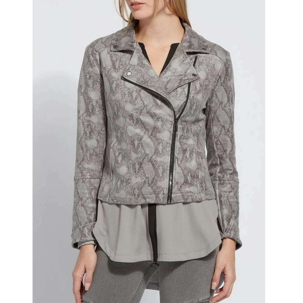 Lysse Snake Print Moto Jacket